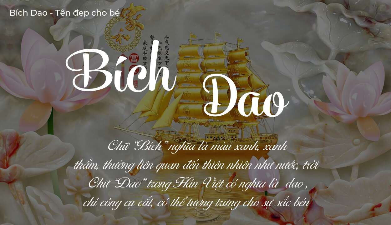 Hé lộ ý nghĩa tên Bích Dao, các tích cách ẩn trong tên Bích Dao?