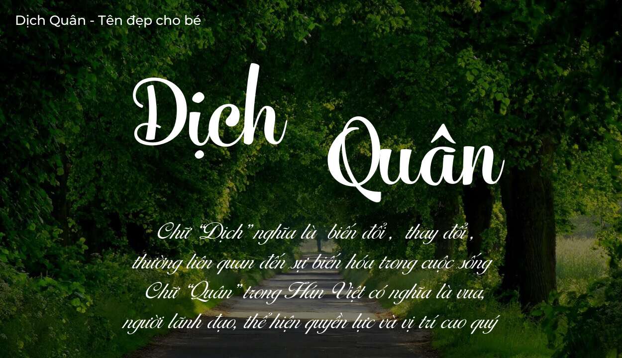 Ý nghĩa tên Dịch Quân, thuộc mệnh gì tính cách và vận mệnh