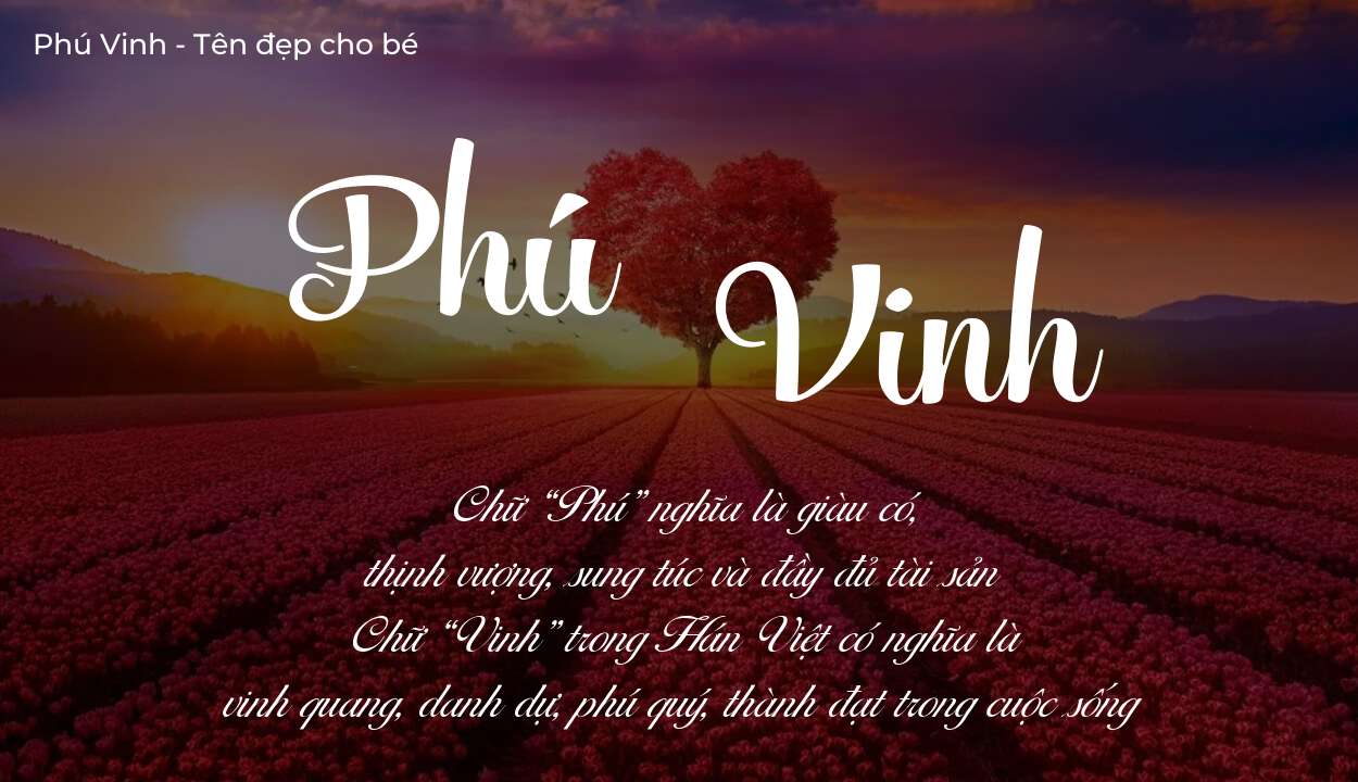 Hé lộ ý nghĩa tên Phú Vinh, các tích cách ẩn trong tên Phú Vinh?