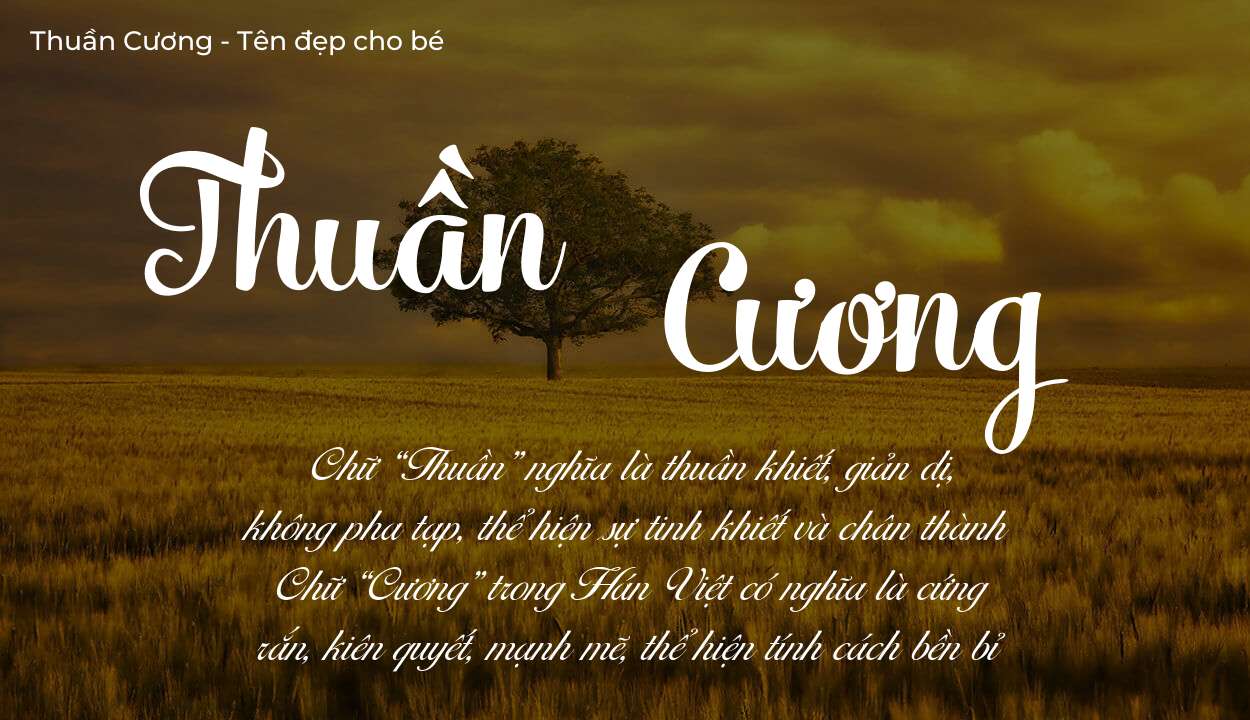 Các điều bố mẹ gửi gắm vào con thông qua ý nghĩa tên Thuần Cương