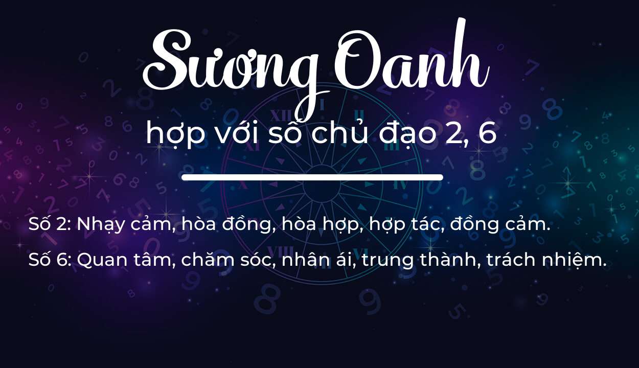 Tên Sương Oanh hợp với người có số chủ đạo 2, 6